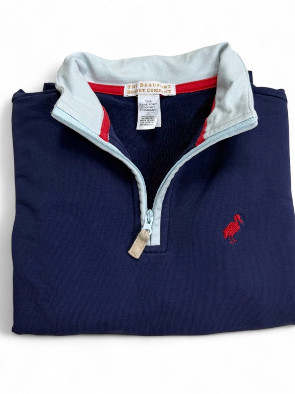 The Beaufort Bonnet Company Navy Half-Zip Pullover Kids 7 Preppy